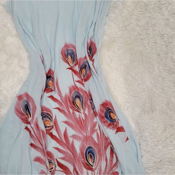 Blue Floral Swing Dress Fresh floral print invites a spring aesthetic in this la - Picture 4 of 7